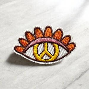 Peace Sign Eye Embroidered Patch